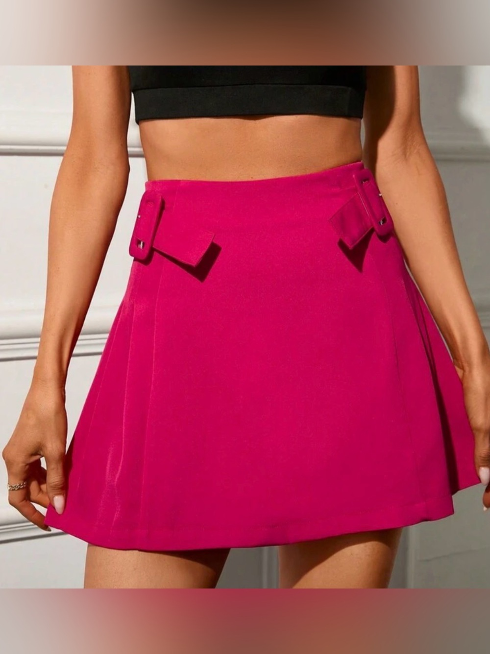 Zara hot Pink Pleated Skirt